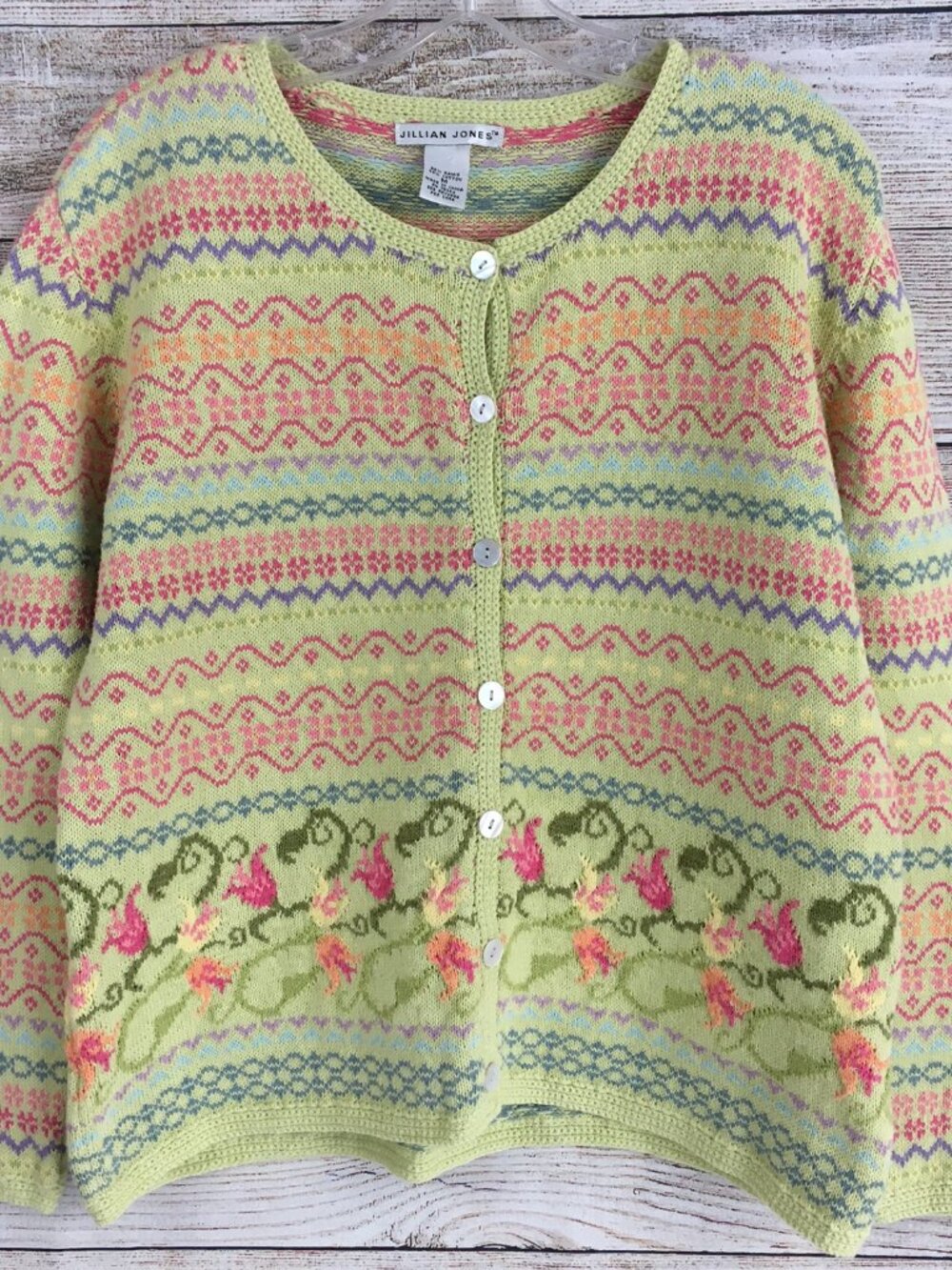 Jillian Jones Floral Embroidered Spring Cardigan Sweater